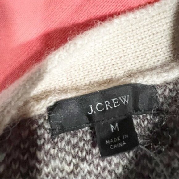 J.Crew Women’s Ribbed V-neck Wool Blend Zebra Stripe Cardigan - Picture 13 of 13